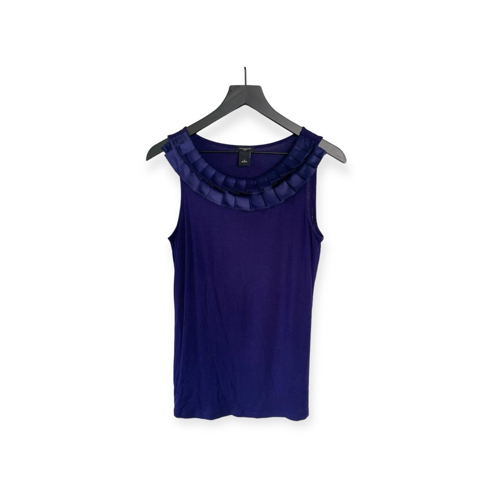 Ann Taylor royal purple sleepless top / shell ruffled